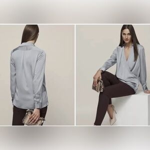 REISS BLOUSE TOP Gabriella Wrap-front Size US 2